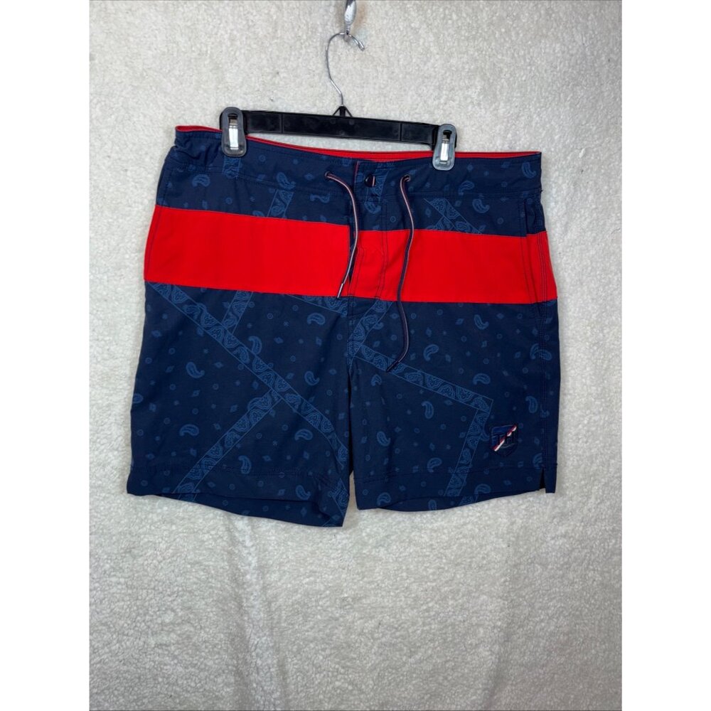 Tommy Hilfiger Mens Navy & Red Swim Shorts L